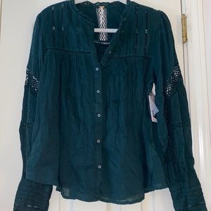Free People Emma Lace Button Down